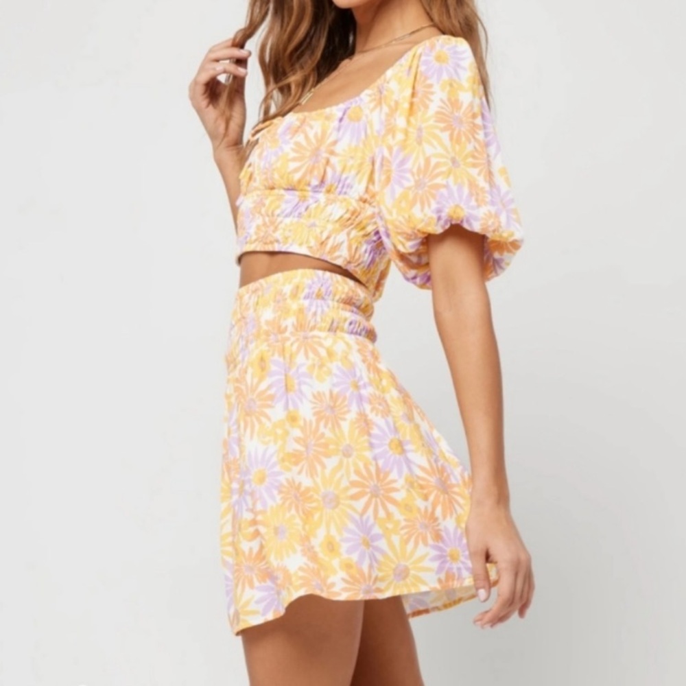L*Space Oopsie Daisy‎ Printed Jax Skirt, Mini, Elastic Waist, Medium NWT - Picture 6 of 12